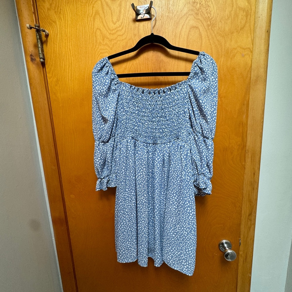Blue Dot Baby Doll Dress